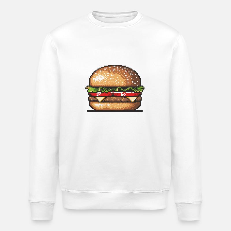 Burger Pixel Symbol - Stanley/Stella Unisex Bio-Sweatshirt ROLLER - Weiß
