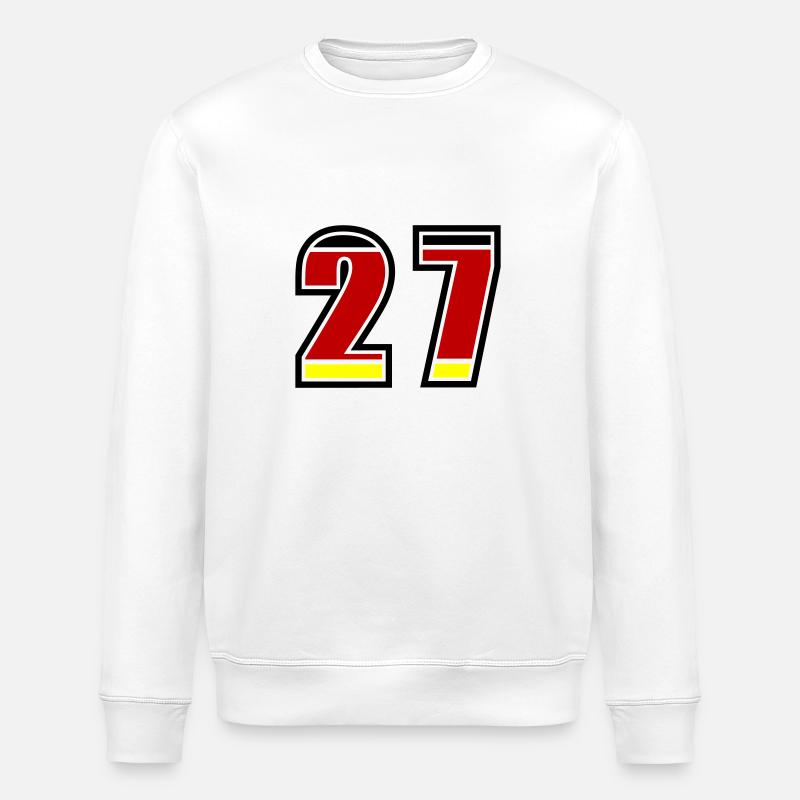 27 Nummer Deutschland Trikot - Stanley/Stella Unisex Bio-Sweatshirt ROLLER - Weiß