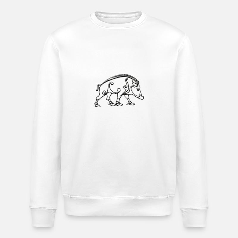 Sanglier celtique - Sweat bio ROLLER Stanley/Stella Unisexe - blanc