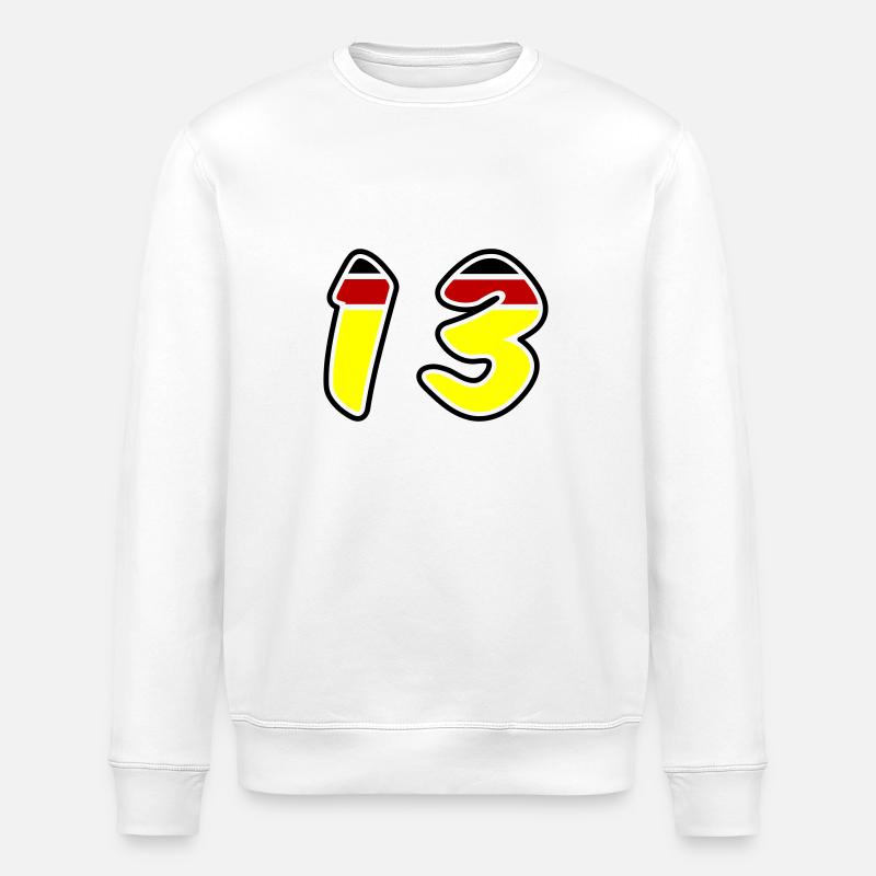 13 Symbole numérique Allemagne - Sweat bio ROLLER Stanley/Stella Unisexe - blanc