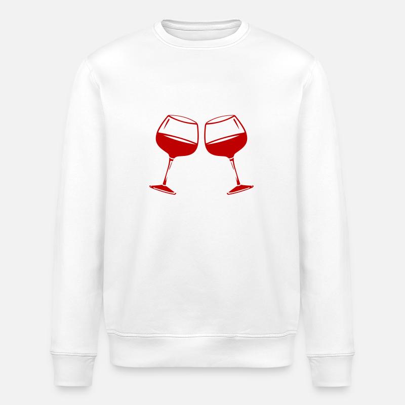 Weinglas Rotwein Symbol - Stanley/Stella Unisex Bio-Sweatshirt ROLLER - Weiß