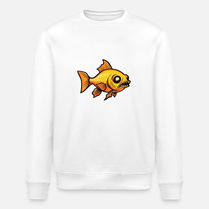 Goldfish Halloween Comic Funny - Stanley/Stella ROLLER Unisex Organic Sweatshirt - white