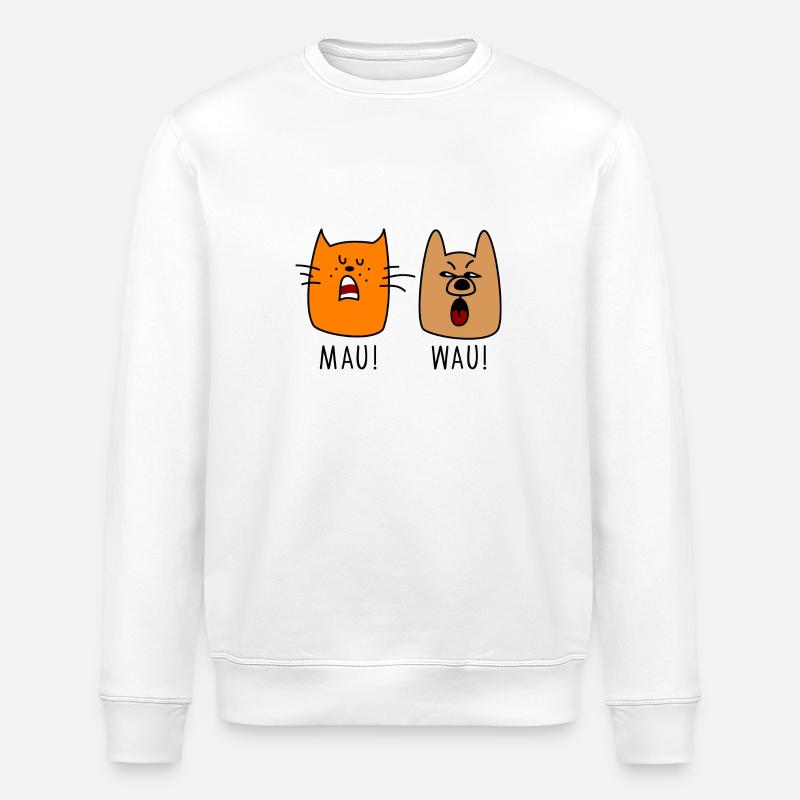 Chien et chat - Sweat bio ROLLER Stanley/Stella Unisexe - blanc