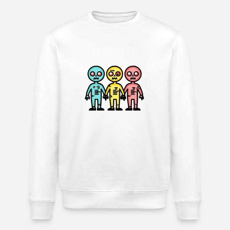 Zombies Halloween Cute - Stanley/Stella ROLLER Unisex Organic Sweatshirt - white