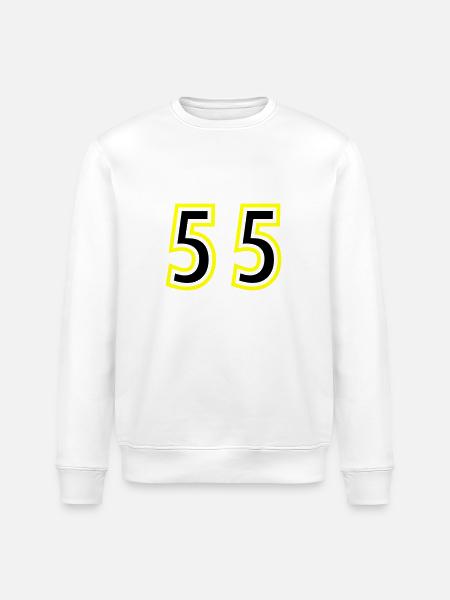 55 Number College - Stanley/Stella ROLLER Unisex Organic Sweatshirt - white
