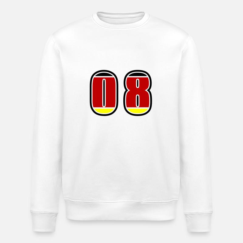 8 Nummer Deutschland Trikot - Stanley/Stella Unisex Bio-Sweatshirt ROLLER - Weiß