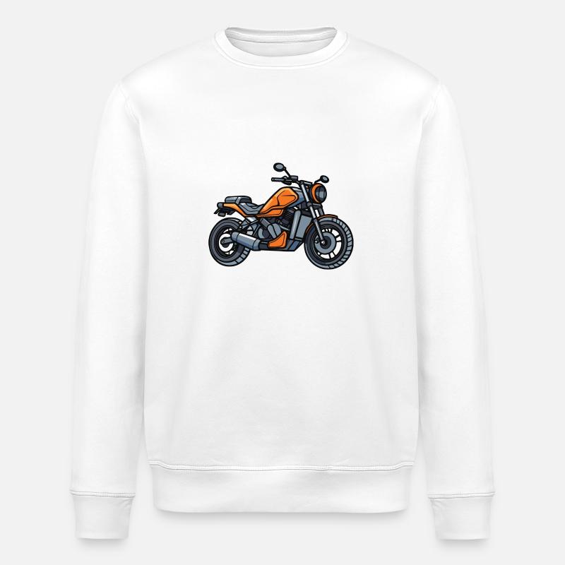 Motorcycle Biker - Stanley/Stella ROLLER Unisex Organic Sweatshirt - white