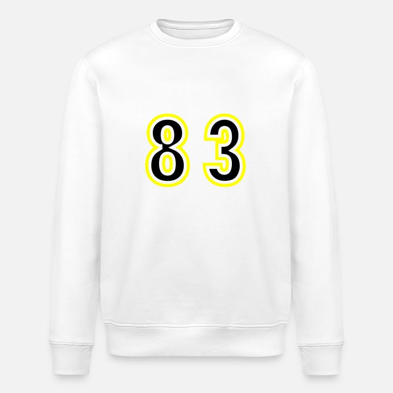 83 Zahl College - Stanley/Stella Unisex Bio-Sweatshirt ROLLER - Weiß