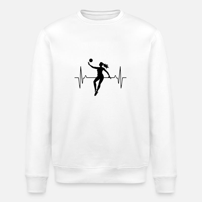 Volleyball Player Pulse Frequency - Stanley/Stella ROLLER Unisex Organic Sweatshirt - white