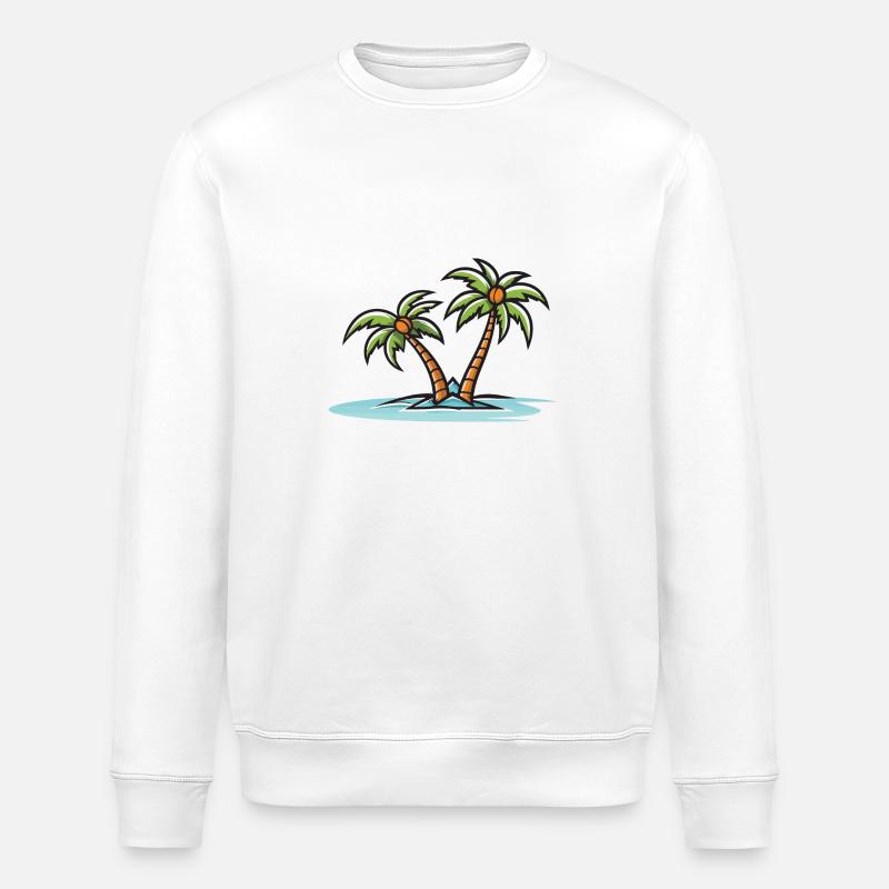 Île des Palmiers - Sweat bio ROLLER Stanley/Stella Unisexe - blanc