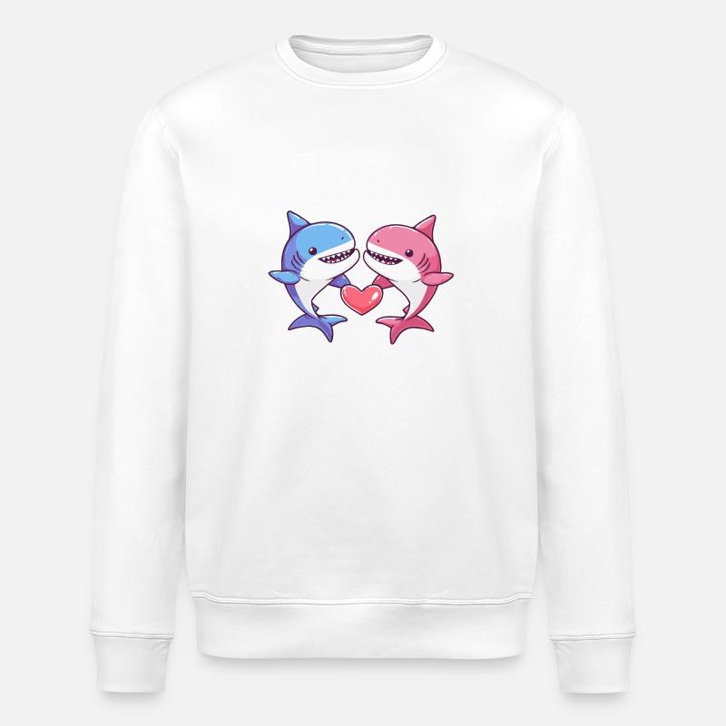 Hai Comic Paar Liebe - Stanley/Stella Unisex Bio-Sweatshirt ROLLER - Weiß