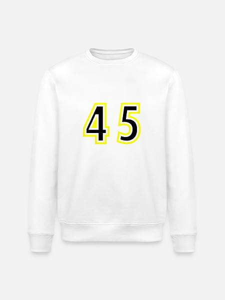 45 Number College - Stanley/Stella ROLLER Unisex Organic Sweatshirt - white