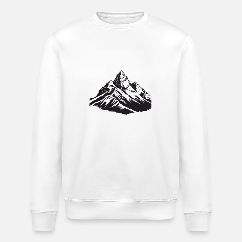 Berge Symbol Silhouette - Stanley/Stella Unisex Bio-Sweatshirt ROLLER - Weiß