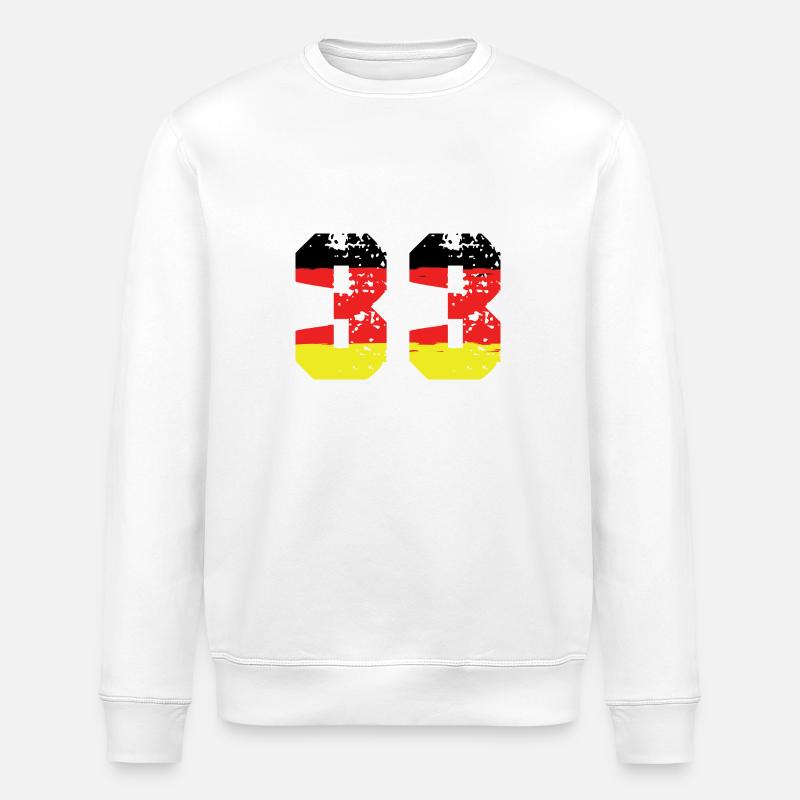 33 Numéro Allemagne Jersey - Sweat bio ROLLER Stanley/Stella Unisexe - blanc