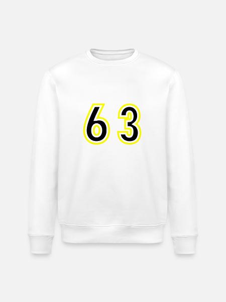 63 Number College - Stanley/Stella ROLLER Unisex Organic Sweatshirt - white