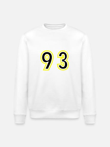 93 Number College - Stanley/Stella ROLLER Unisex Organic Sweatshirt - white
