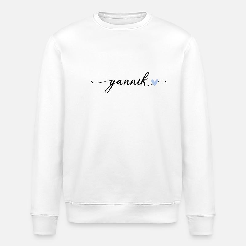 Yannik Nom Calligraphie Police - Sweat bio ROLLER Stanley/Stella Unisexe - blanc