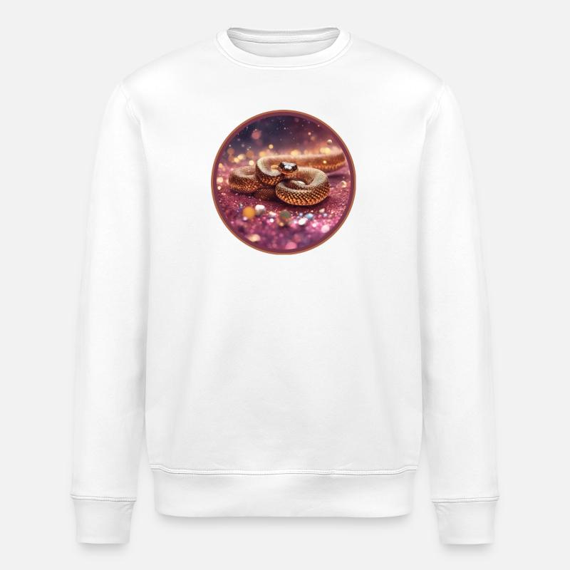 Schlange in Glitzer - Stanley/Stella Unisex Bio-Sweatshirt ROLLER - Weiß