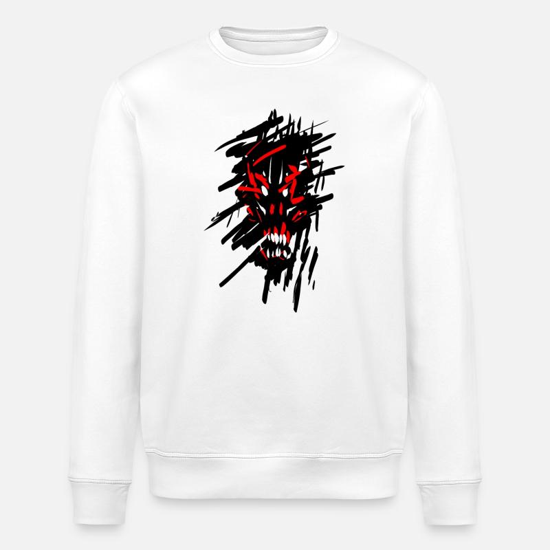 Devil horror graffiti - Stanley/Stella ROLLER Unisex Organic Sweatshirt - white