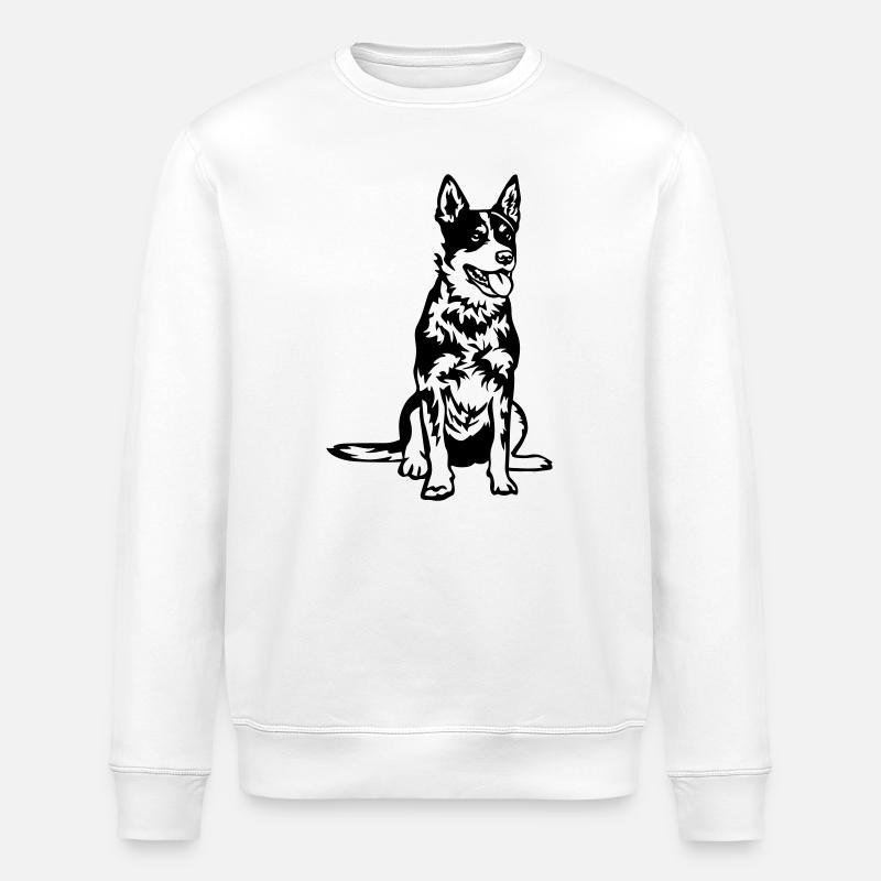 Australian Cattle Dog - Stanley/Stella Unisex Bio-Sweatshirt ROLLER - Weiß