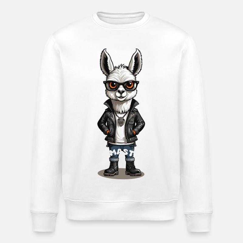 Lama cool - Sweat bio ROLLER Stanley/Stella Unisexe - blanc