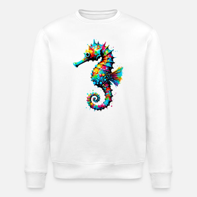 Seepferdchen - Stanley/Stella Unisex Bio-Sweatshirt ROLLER - Weiß