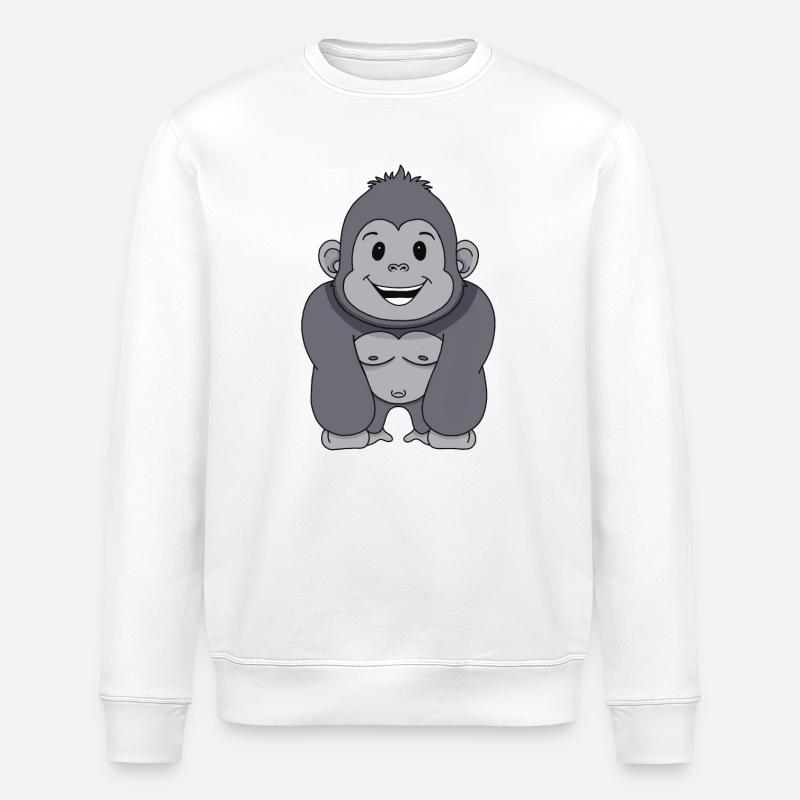 Gorilla Affe - Stanley/Stella Unisex Bio-Sweatshirt ROLLER - Weiß