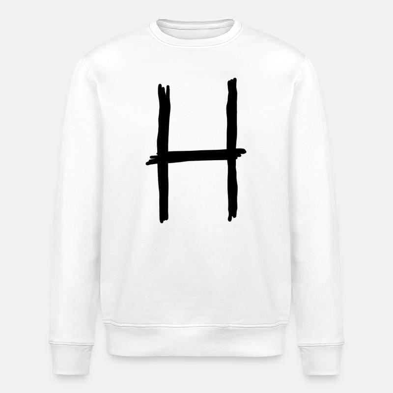 Buchstabe H - Stanley/Stella Unisex Bio-Sweatshirt ROLLER - Weiß