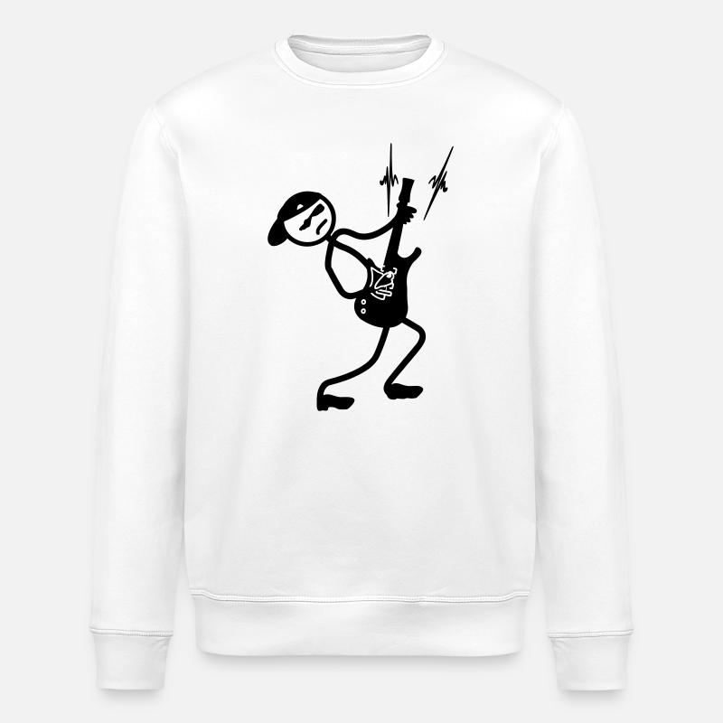 Stickmen Guitarist 2 - Stanley/Stella ROLLER Unisex Organic Sweatshirt - white