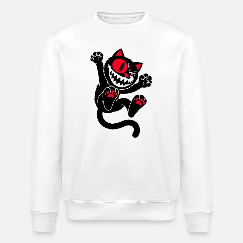 Chat sauteur - Sweat bio ROLLER Stanley/Stella Unisexe - blanc
