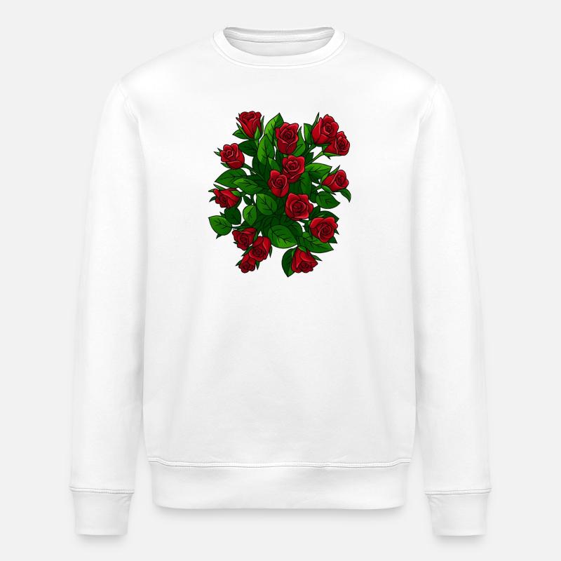 Roses élégantes en fleurs - Sweat bio ROLLER Stanley/Stella Unisexe - blanc