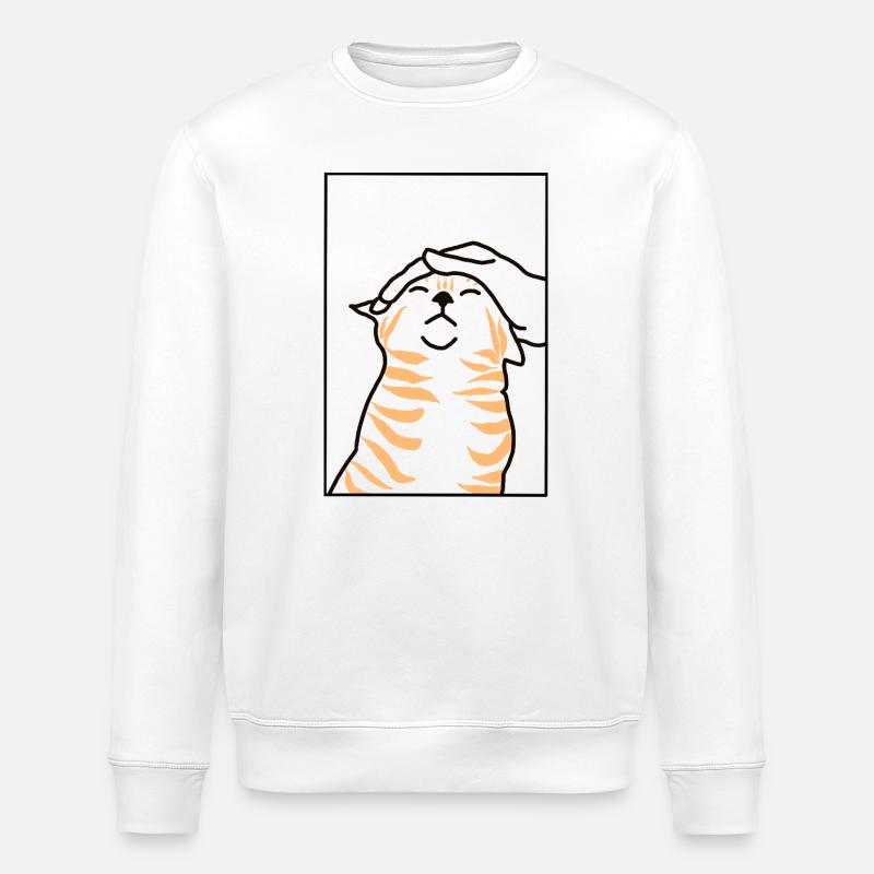 chat roux - Sweat bio ROLLER Stanley/Stella Unisexe - blanc