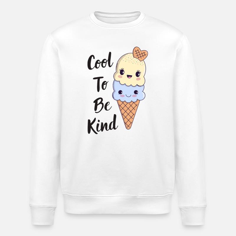 Cool to be Kind – Kawaii Eis 🍦 - Stanley/Stella ROLLER Unisex Organic Sweatshirt - white