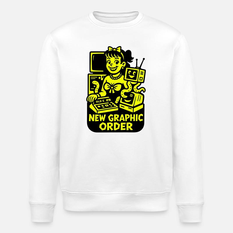Retro Computer Graphics - Stanley/Stella ROLLER Unisex Organic Sweatshirt - white