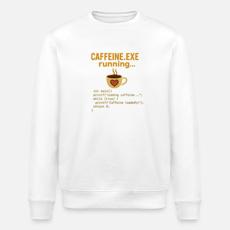 Caffeine.exe running - Stanley/Stella Unisex Bio-Sweatshirt ROLLER - Weiß