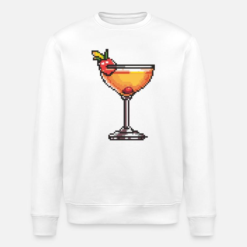 Pixel Cocktail Illustration - Stanley/Stella Unisex Bio-Sweatshirt ROLLER - Weiß