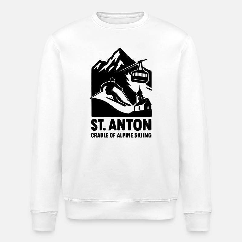 st anton ski fahren - Stanley/Stella Unisex Bio-Sweatshirt ROLLER - Weiß