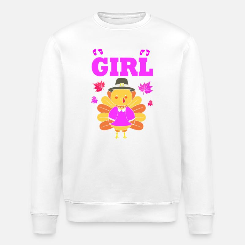 Thanksgiving Gender Reveal Werdende Mutter - Stanley/Stella Unisex Bio-Sweatshirt ROLLER - Weiß