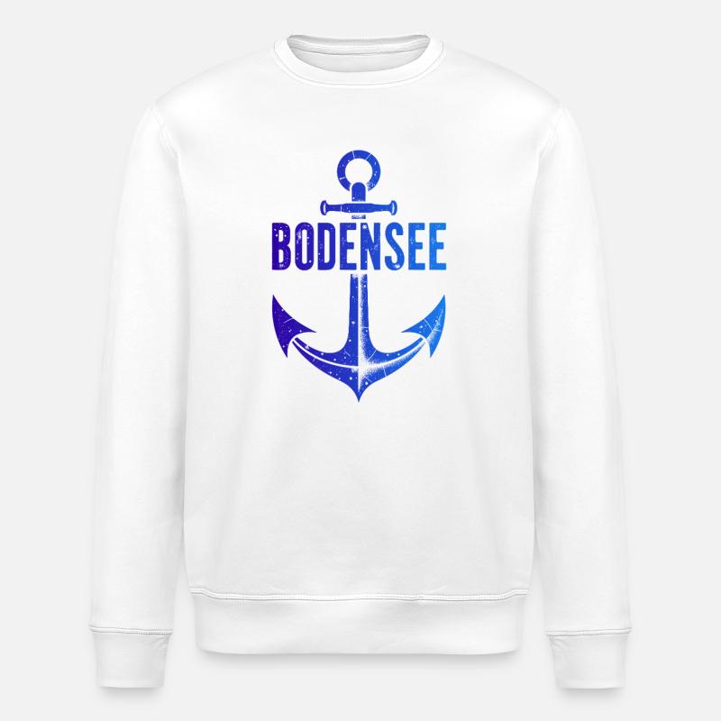 Anker Bodensee Urlaub Schiff - Stanley/Stella Unisex Bio-Sweatshirt ROLLER - Weiß