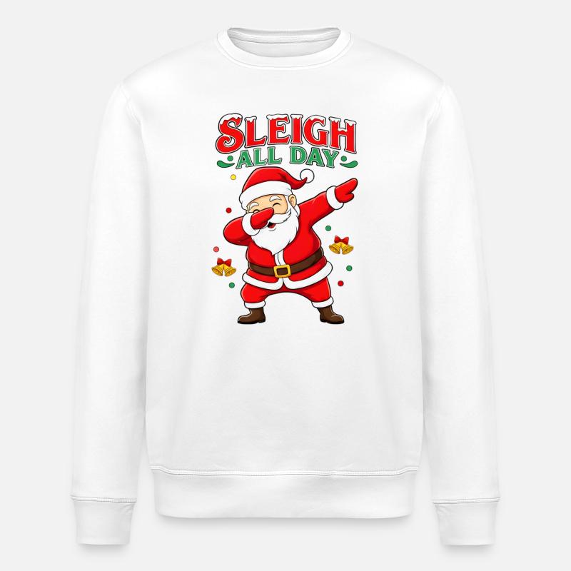 Schlittenpower Santa Dab - Stanley/Stella Unisex Bio-Sweatshirt ROLLER - Weiß