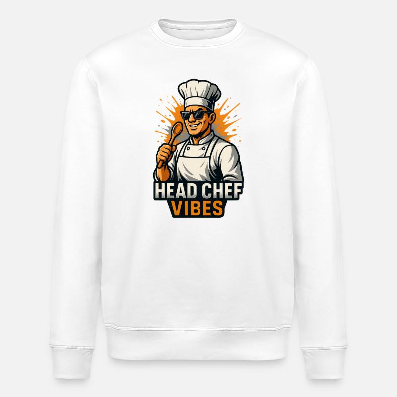 Head Chef Vibes – Cooles Chefkoch Shirt - Stanley/Stella Unisex Bio-Sweatshirt ROLLER - Weiß