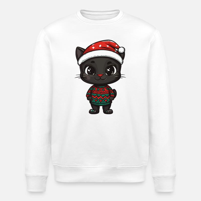Panther Weihnachten - Stanley/Stella Unisex Bio-Sweatshirt ROLLER - Weiß