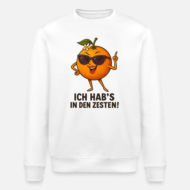 Zitrusheld mit Sonnenbrille - Stanley/Stella Unisex Bio-Sweatshirt ROLLER - Weiß