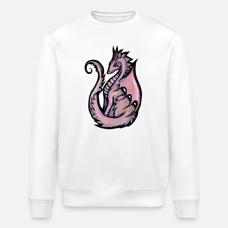 Pastel Dragon Silhouette - Sweat bio ROLLER Stanley/Stella Unisexe - blanc