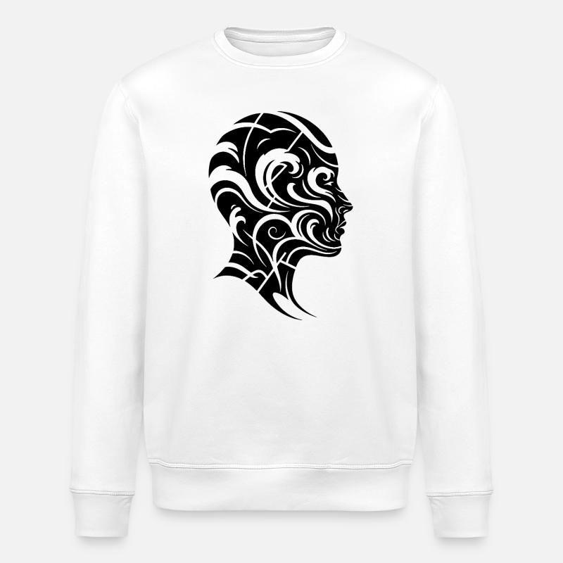 Elgante Linien Kunst - Stanley/Stella Unisex Bio-Sweatshirt ROLLER - Weiß