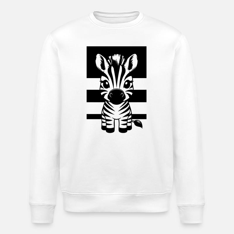 Niedliches Zebra - Stanley/Stella Unisex Bio-Sweatshirt ROLLER - Weiß