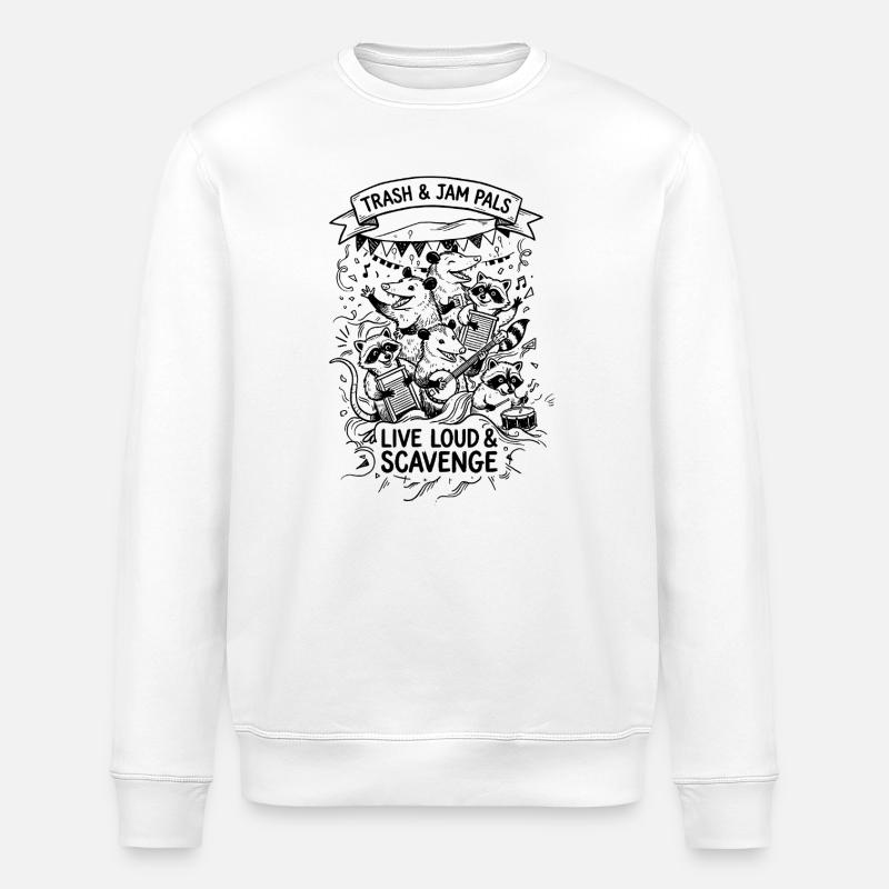 Trash and Jam Pals - Stanley/Stella Unisex Bio-Sweatshirt ROLLER - Weiß