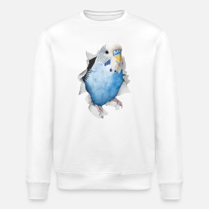 Budgerigar - Stanley/Stella ROLLER Unisex Organic Sweatshirt - white