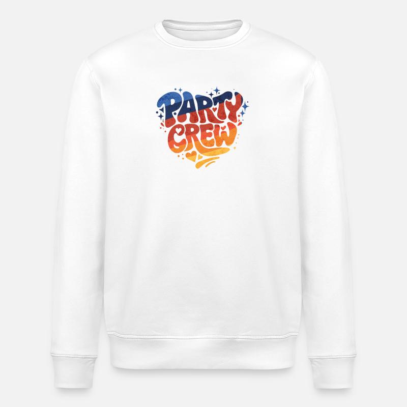 Party Crew Heart Gradient - Stanley/Stella ROLLER Unisex Organic Sweatshirt - white