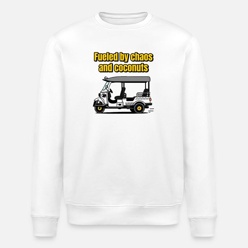 TukTuk propulsé par Chaos et Cocoics - Sweat bio ROLLER Stanley/Stella Unisexe - blanc